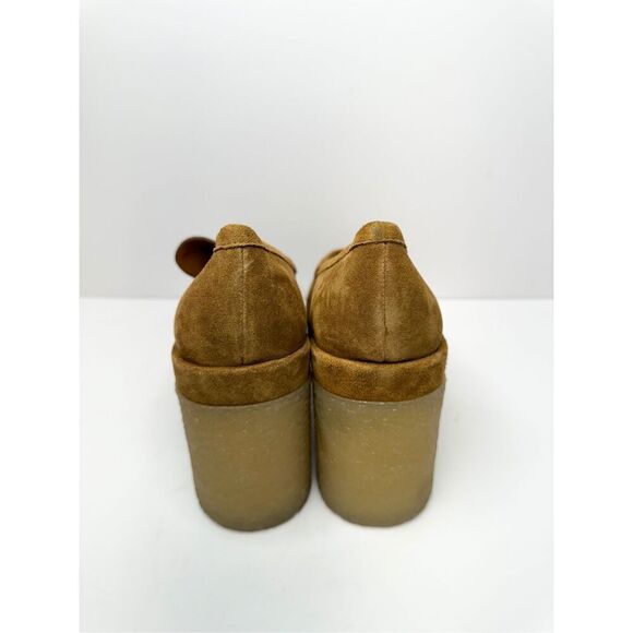 Marc Fisher Lina Platform Loafer 8.5 Suede Penny Light Brown Slip On Shoes - Picture 5 of 10